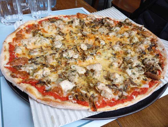 Thin-crust pizza