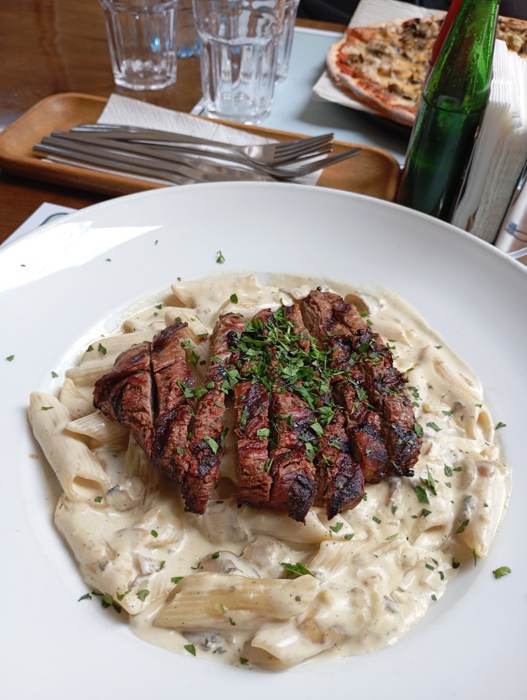 Steak with risotto
