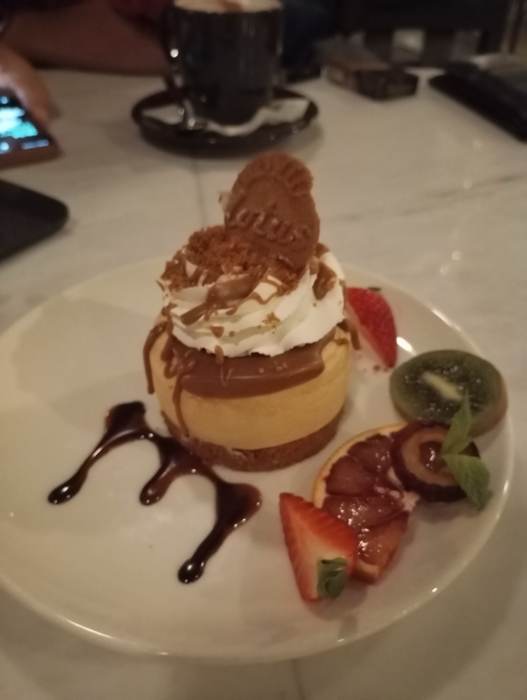 Plated chocolate dessert