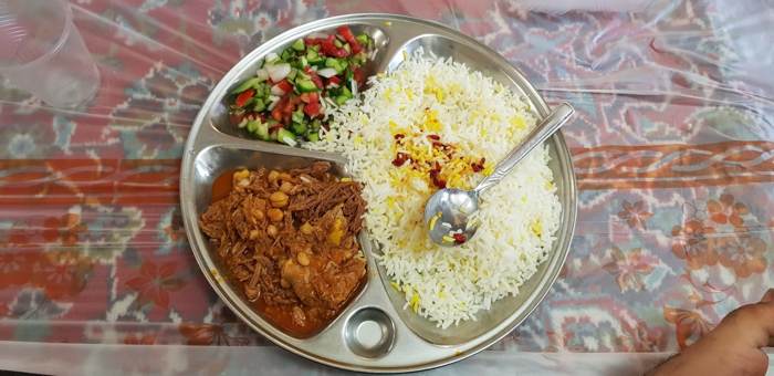 Rice plate with curry and egg