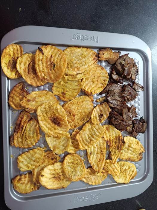 Waffle fries and fried bites