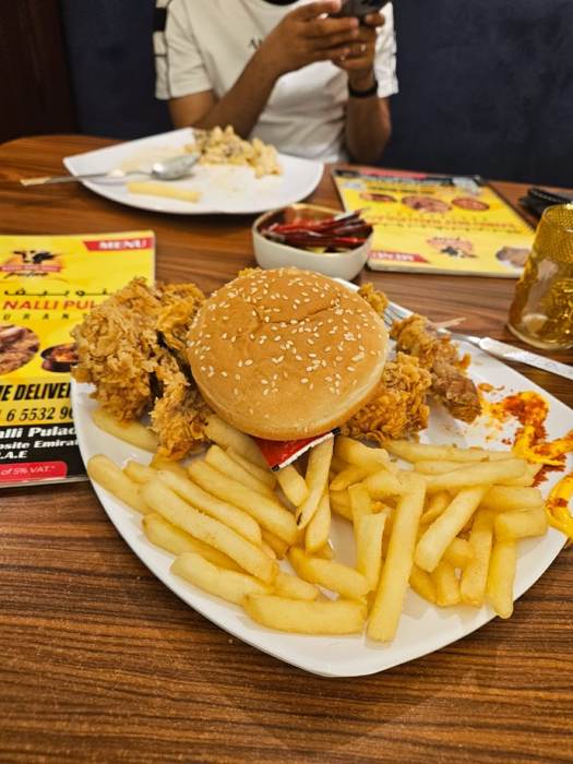 Burger with fries
