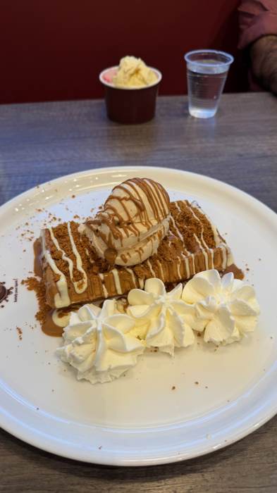 Waffles with cream