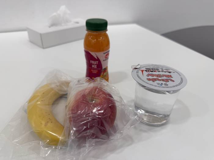 Fruit with juice and yogurt