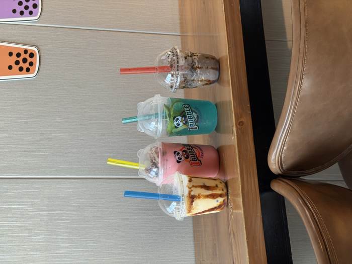 Layered dessert drinks